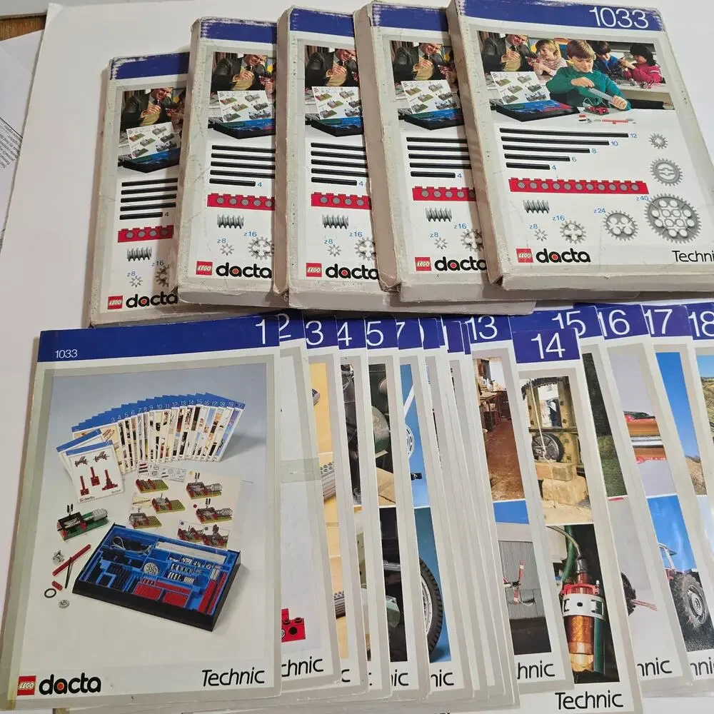 Vintage Lego Dacta Technic 1033 (6) and 1031 (1) Instructions Building Class Set